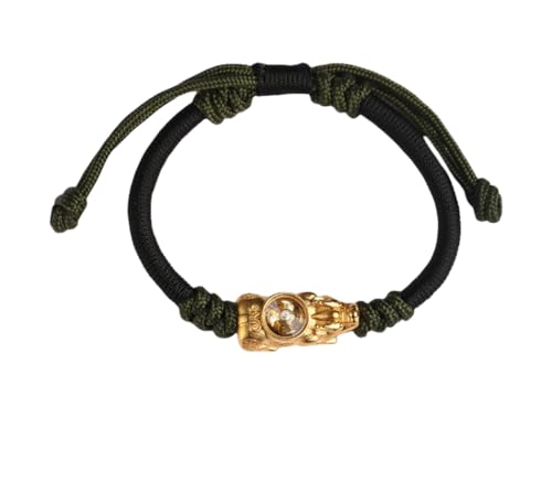 Tingyilan Feng Shui Armband Drache Pixiu Reichtum Glück Amulett für Männer Frauen ziehen Glück an Wohlhabende Armbänder, rotierendes vergoldetes Kupfer Pi Yao,D,One Size von Tingyilan