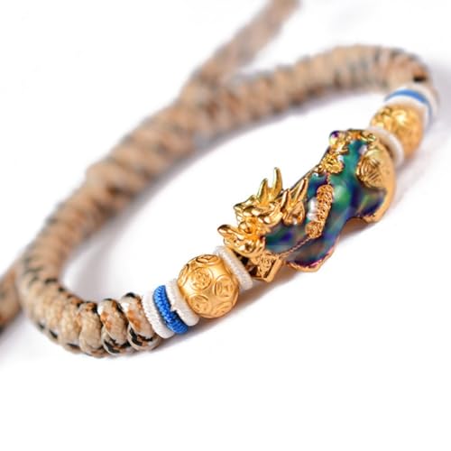 Tingyilan Feng Shui Das beste Wohlstand handgefertigtes gewebtes Armband mit farblich verändertem vergoldetem Kupfer Pi Xiu/Pi Yao zieht Reichtum und Glück an,A,17~25cm Tingyilan Feng Shui Das beste Wohlstand handgefertigtes gewebtes Armband mit farblich verändertem vergoldetem Kupfer Pi Xiu/Pi Yao zieht Reichtum und Glück an,A,17~25cm von Tingyilan