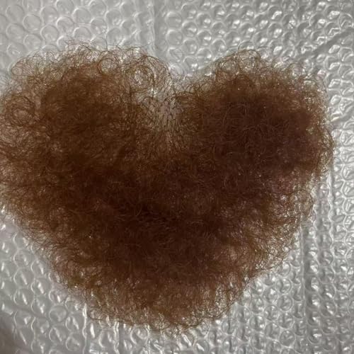 Tingyilan Gefälschte private handgemachte Körperbehaarung unsichtbare realistische Biniki volle Spitzenhaare gefälschte Brusthaare gefälschte Schnurrbart Schamhaare,Braun,One Size von Tingyilan