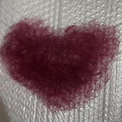 Tingyilan Gefälschtes Privathaar handgemachte volle Spitze Biniki Haar Protein Seide Faser bunte Körperbehaarung Hinzufügen von Haarvolumen für Frauen Männer,Wine red,One Size von Tingyilan