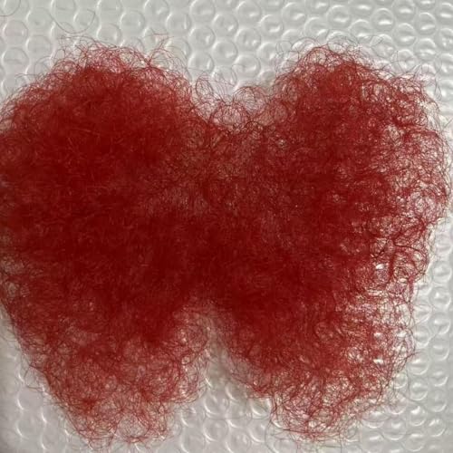 Handgemachte Vollspitze Kunstfaser Unisex Schamtoupet, Schmetterlingsform Buntes Kostüm Körperbehaarung 8X14cm/3.2X5.5In,Rot,One Size von Tingyilan