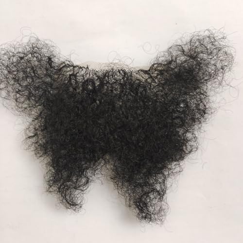 Handgemachte Vollspitze Kunstfaser Unisex Schamtoupet, Schmetterlingsform Buntes Kostüm Körperbehaarung 8X14cm/3.2X5.5In,Schwarz,One Size von Tingyilan