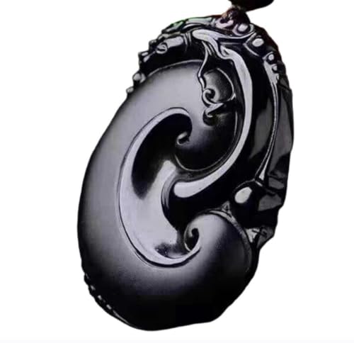 Tingyilan Natürliche Schwarze Obsidian Kristall Buddha Stärke Schutz Amulett Glücksbringer Anhänger Halskette,Style e von Tingyilan