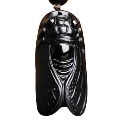 Tingyilan Natürliche Schwarze Obsidian Kristall Buddha Stärke Schutz Amulett Glücksbringer Anhänger Halskette,Style p von Tingyilan