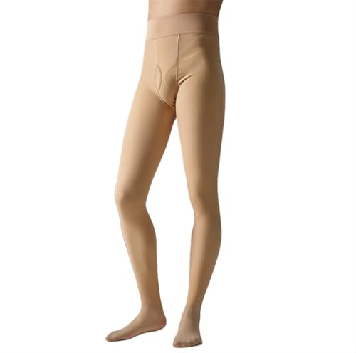 Tingyilan Thermohose für Männer, Lange Unterhose Fleece gefüttert Baselayer Leggings Strumpfhose Unterteil mit Füßen zum Laufen Training Jagd Winter 90Kg,Flesh 200g,XXL von Tingyilan