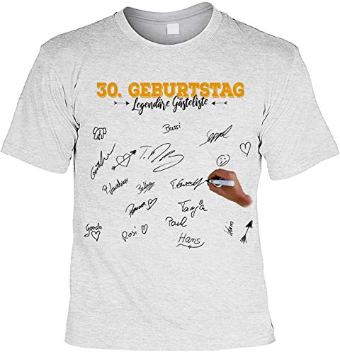 30.Geburtstag Sprüche T-Shirt - Unterschriften Shirt - Gästeliste Geburtstag : 30. Geburtstag Legendäre Gästeliste - Party-Shirt zum Unterschreiben für 30 Jahre Gr: M von Tini - Shirts