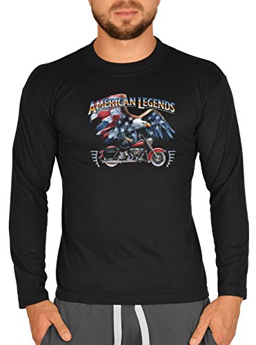 Biker Motorrad Bike Chopper Motiv Langarm Tshirt Herren : American Legends - Motiv Longsleeve Motorradfahrer/Motorrad Gr: L von Tini - Shirts