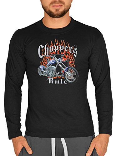 Biker Motorrad Chopper Motiv Langarm Tshirt Herren : Choppers Rule - Motiv Longsleeve Motorradfahrer/Motorrad Gr: L von Tini - Shirts