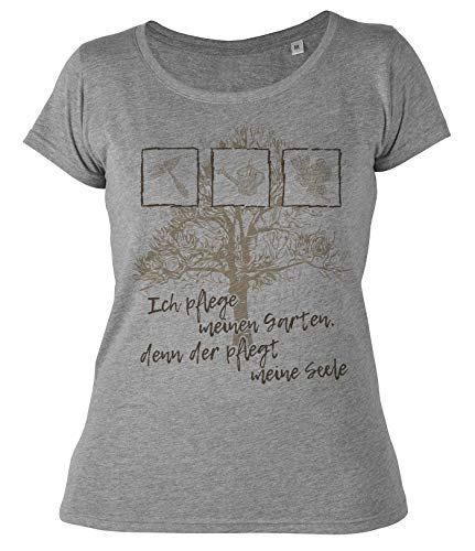 Garten Motiv T-Shirt Damen, Hobby-Gärtner Shirt Frau : Ich Pflege Meinen Garten, denn der pflegt Meine Seele - Blumen, Garten, Schrebergarten Sprüche-Shirt Gr: XL von Tini - Shirts