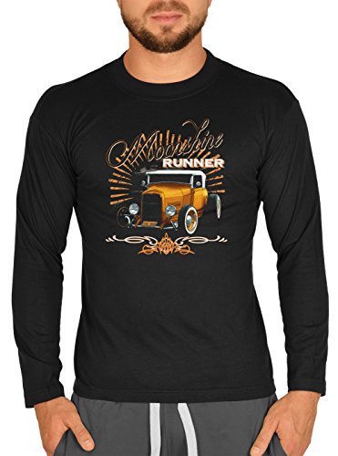 Hot Rod Motiv Langarm Shirt Herren Us-Cars, Oldtimer : Moonshine Runner - - Motiv Longsleeve Rockabilly, Custom Cars, Pin Up Girls Gr: M von Tini - Shirts