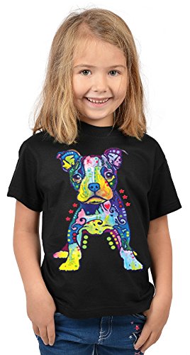 Hundewelpen Kinder Tshirt - Hunde-Motiv Kindershirt - Hundemotiv : On My Own - Kunstmotiv buntes Hunde-Shirt Kind Gr: M = 134-140 von Tini - Shirts