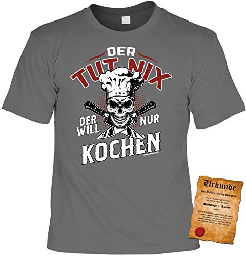 Koch T-Shirt, Sprüche - Motiv Shirt Hobby-Koch : Der TUT nix der Will nur Kochen - Bekleidung Koch, Köchin Gr: 3XL von Tini - Shirts