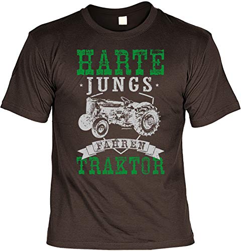 Landwirt/Bauern Sprüche-Motiv T-Shirt - Geschenk-Shirt Landwirtschaft : Harte Jungs Fahren nur Traktor - Fun-Shirt Bauernhof/Traktor/Stall Gr: L von Tini - Shirts