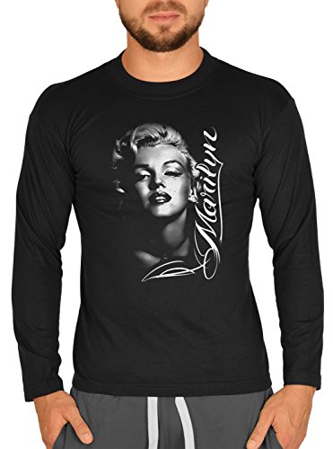 Marilyn Monroe Motiv Langarmshirt Herren - Marilyn Fan Shirt : MM Portrait Pose - Monroe Motiv Longsleeve Gr: XL von Tini - Shirts