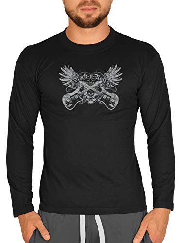 Musik, Gitarre Motiv Shirt, Langarmshirt Herren Rock´n Roll : Rock-n-Roll - Motiv Longsleeve Musiker, Gitarristen Gr: M von Tini - Shirts