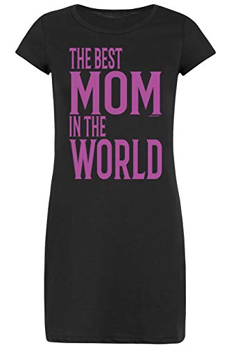 Mutter Sprüche Damen Longshirt/Nachtshirt : The Best Mom in The World - Nachthemd Mama - Motiv Schlafshirt Gr: XL von Tini - Shirts