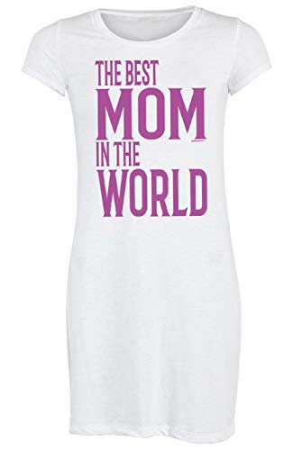 Mutter Sprüche Damen Longshirt/Nachtshirt : The Best Mom in The World - Nachthemd Mama - Motiv Schlafshirt Gr: XL von Tini - Shirts