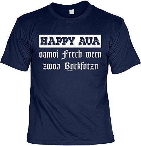 Oktoberfest Tshirt - Sprüche Volksfest - T-Shirt bayrische Sprüche Dialekt : Happy Aua oamoi frech wern zwoa Bockfotzn - Tshirt Wiesn Oktoberfest Volksfest Gr: 4XL von Tini - Shirts