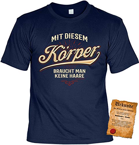 Sprüche T-Shirt Männer mit Glatze,Geheimratsecken oder lichtem Haar : Mit diesem Körper braucht Man Keine Haare - Sprüche/Motiv Fun Shirt Gr: XXL von Tini - Shirts