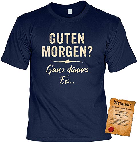 Sprüche T-Shirt Selbstbewuste Menschen : Guten Morgen Ganz dünnes EIS… - Sprüche/Motiv Fun Shirt Gr: 4XL von Tini - Shirts