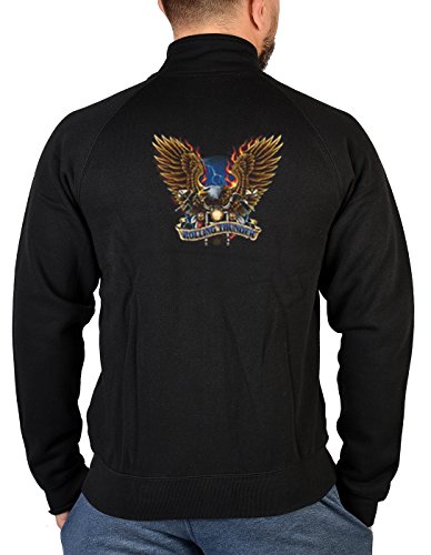 Tini - Shirts Adler Biker Motorrad Freiheit Motiv Zip Sweater : Rolling Thunder - Motiv Zip Pullover Motorradfahrer/Motorrad Sweatjacke Gr: XXL von Tini - Shirts