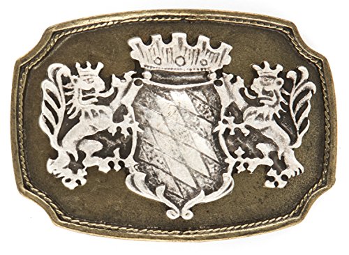 Tini - Shirts Bayern Wappen Motiv Trachtenschnalle : Gürtelschliesse Landeswappen - Buckle eckig Farbe: messing von Tini - Shirts