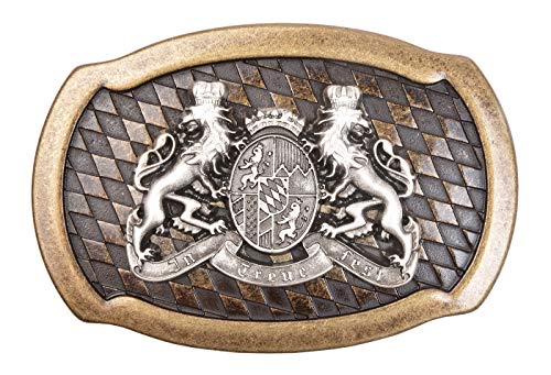 Tini - Shirts Bayernlöwen - Bayern-Wappen zweifarbig Gürtelschliesse - Buckle/Gürtelschnalle Tracht : Landeswappen - Grösse ca.: 8 x 5.5 cm von Tini - Shirts