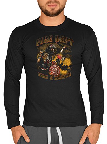 Tini - Shirts Firefighter Feuerwehr Retttung Motiv Langarmshirt Herren : Fire Dept. - Motiv Langarm Tshirt, Longsleeve Feuerwehrmann Gr: M von Tini - Shirts