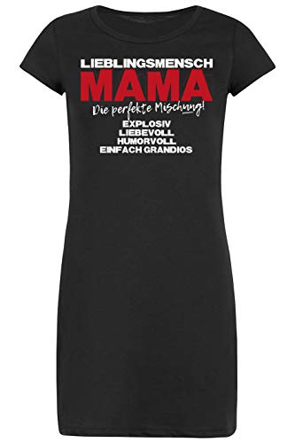 Mutter Sprüche Damen Longshirt/Nachtshirt : Lieblingsmensch Mama Die perfekte Mischung - Nachthemd Mama - Motiv Schlafshirt Gr: L von Tini - Shirts