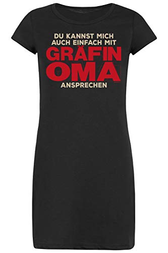 Oma Sprüche Damen Longshirt/Nachtshirt : Du Kannst Mich auch einfach mit Gräfin Oma ansprechen - Nachthemd Großmutter - Motiv Schlafshirt Gr: XL von Tini - Shirts