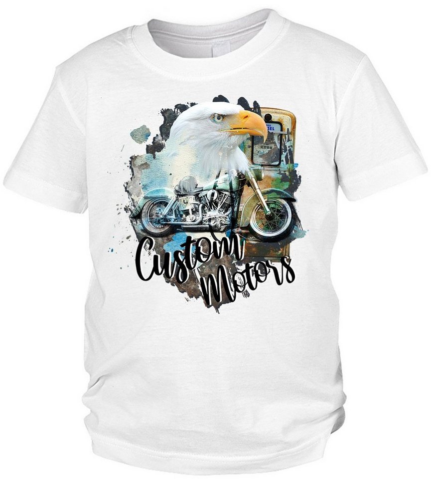 Tini - Shirts Print-Shirt Adler Motorrad Motiv Kindershirt Kinder T-Shirt Biker : Custom Motors von Tini - Shirts