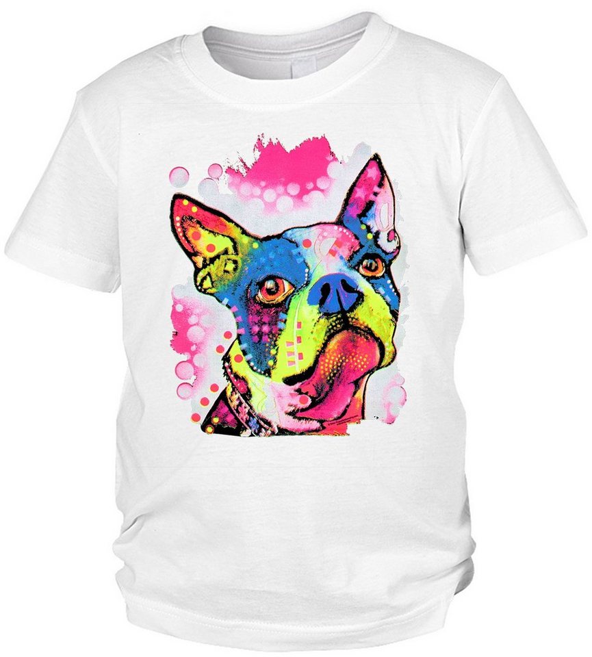 Tini - Shirts Print-Shirt Boston Terrier Kinder Tshirt buntes Hundemotiv Kindershirt : Boston Terrier von Tini - Shirts