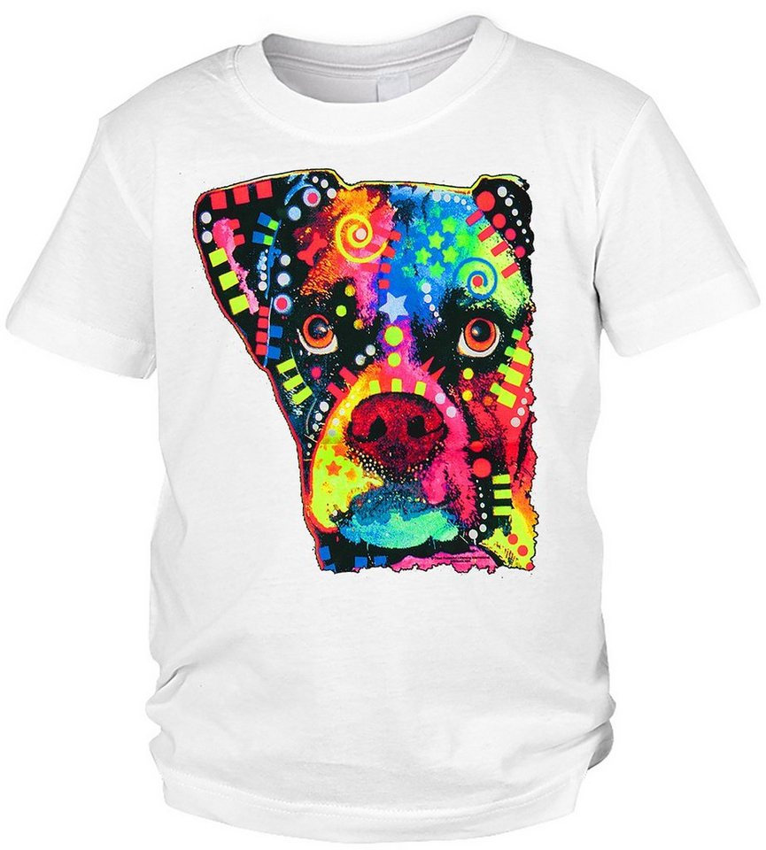 Tini - Shirts Print-Shirt Boxer Hunde Motiv Kinder Tshirt Kindershirt buntes Hundemotiv : Boxer Cubism von Tini - Shirts