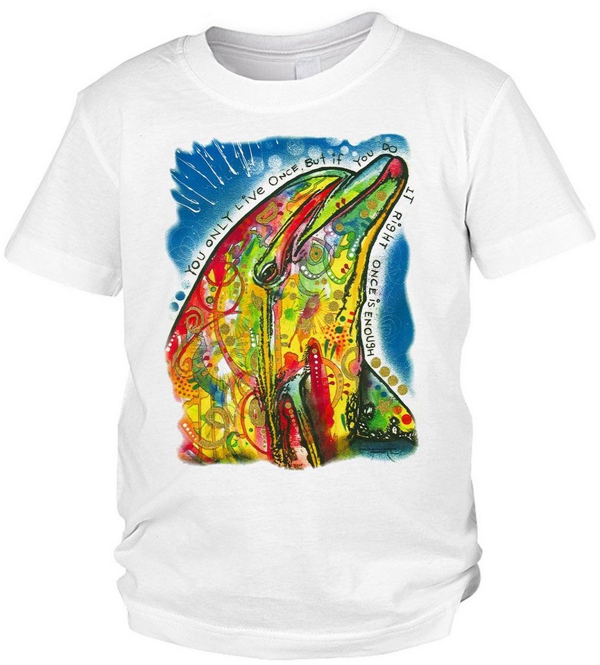 Tini - Shirts Print-Shirt Delfin Motiv Kindershirt buntes Delfinshirt für Kinder : Dolphin von Tini - Shirts