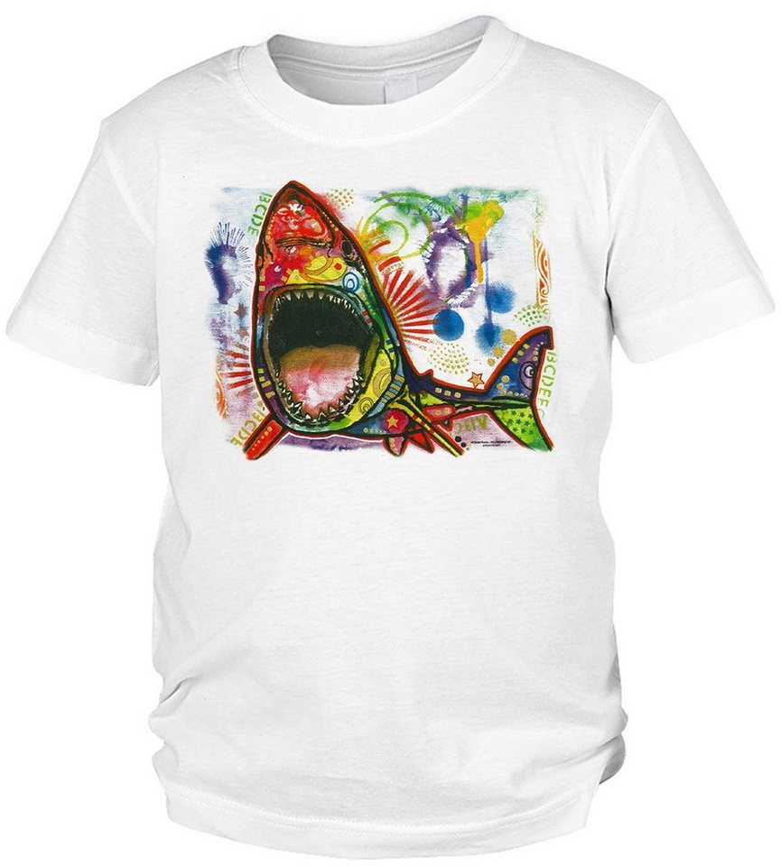 Tini - Shirts Print-Shirt Hai Motiv Kindershirt buntes Haishirt für Kinder : Shark von Tini - Shirts