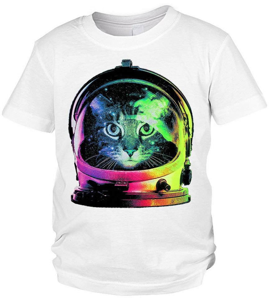 Tini - Shirts Print-Shirt Katzen Motiv Kindershirt lustiges / buntes Katzenshirt für Kinder : Space Cat von Tini - Shirts