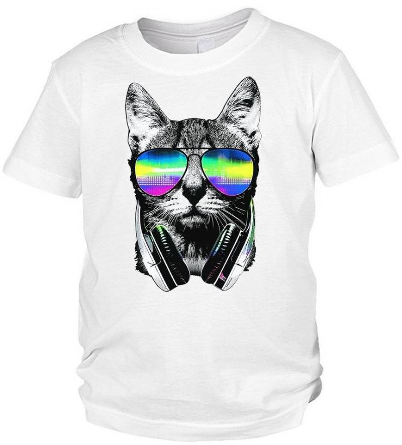 Tini - Shirts Print-Shirt Katzen Motiv Kindershirt lustiges Katzenshirt für Kinder : DJ Cat von Tini - Shirts