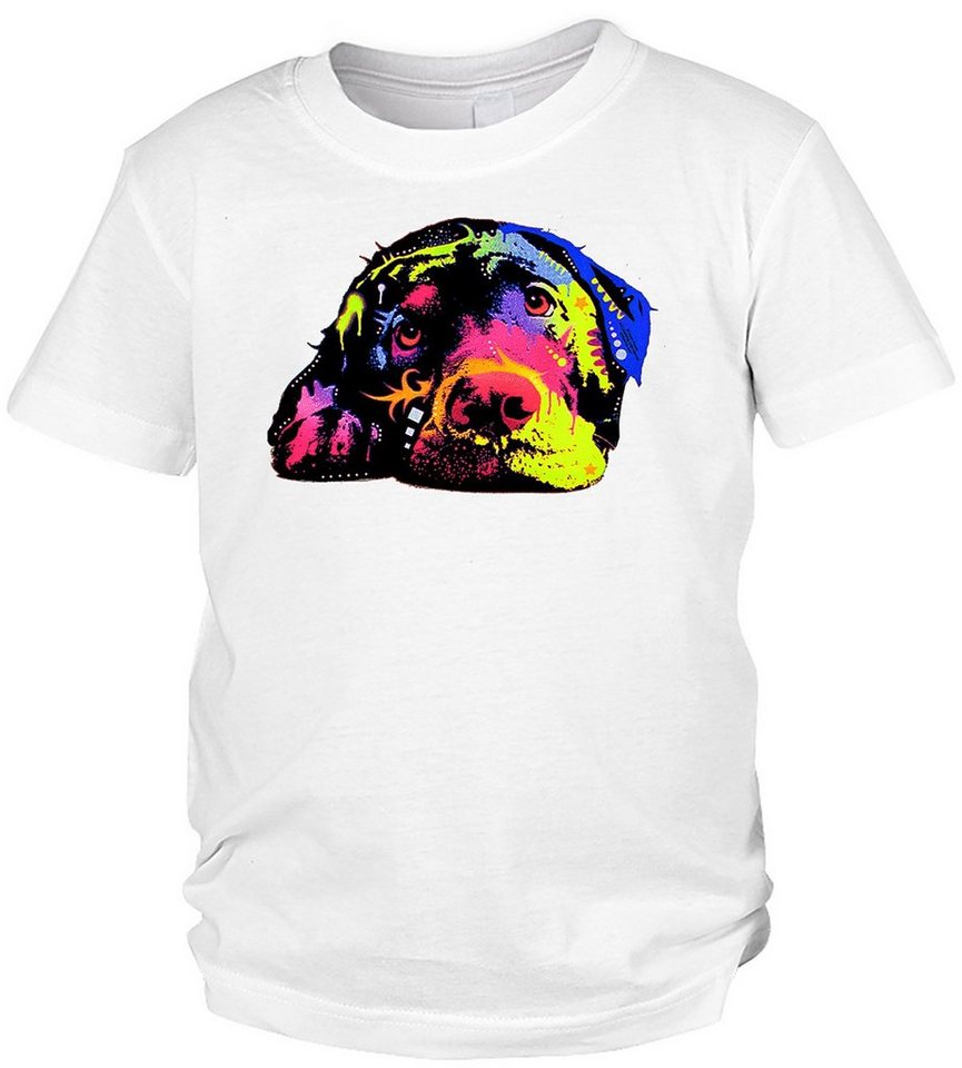 Tini - Shirts Print-Shirt Labrador Kinder Tshirt buntes Hundemotiv Kindershirt : Lying Lab von Tini - Shirts