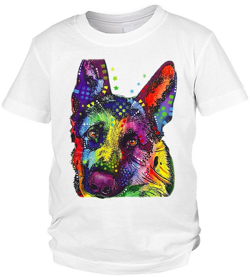 Tini - Shirts Print-Shirt Schäferhund Kinder Tshirt buntes Hundemotiv Kindershirt : German Shepherd von Tini - Shirts