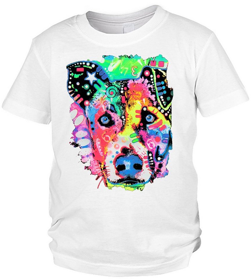 Tini - Shirts Print-Shirt Süßer Hundekopf Motiv Kinder T-Shirt Kinder T-Shirt buntes Hundemotiv : Flipped von Tini - Shirts