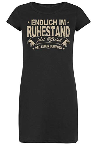 Tini - Shirts Rentnerin Motiv - Ruhestand Sprüche Damen Longshirt/Nachtshirt : Endlich im Ruhestand jetzt Offiziell das Leben genießen - Nachthemd Frau - Motiv Schlafshirt Rente Gr: XL von Tini - Shirts