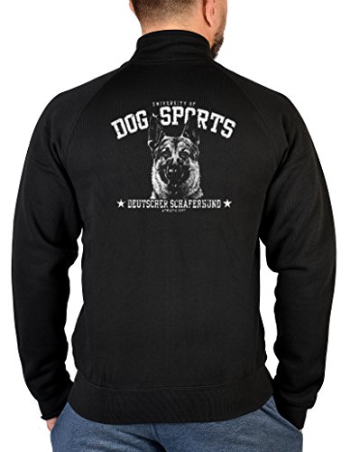 Schäferhund Hunde Zip Pullover Hunderassen Motiv Zipshirt : Schäferhund - bedruckter Herren Zip Sweater Größe XXL Farbe schwarz von Tini - Shirts