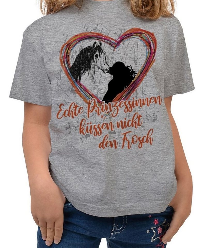 Tini - Shirts T-Shirt Mädchen Pferde Motiv Tshirt Pferde Sprüche Kinder Shirt: Echte Prinzessinnen küssen .... von Tini - Shirts