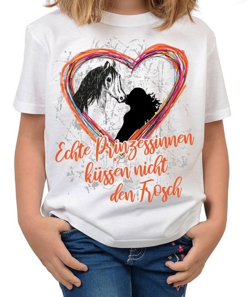 Tini - Shirts T-Shirt Mädchen Pferde Motiv Tshirt Pferde Sprüche Kinder Shirt: Echte Prinzessinnen küssen .... von Tini - Shirts