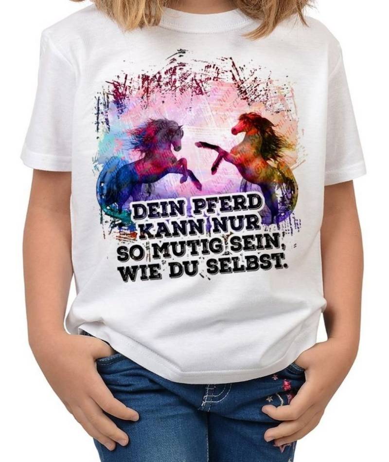 Tini - Shirts T-Shirt Pferde Motiv Kinder Mädchen Pferdeshirt : Dein Pferd kann nur so mutig sein von Tini - Shirts