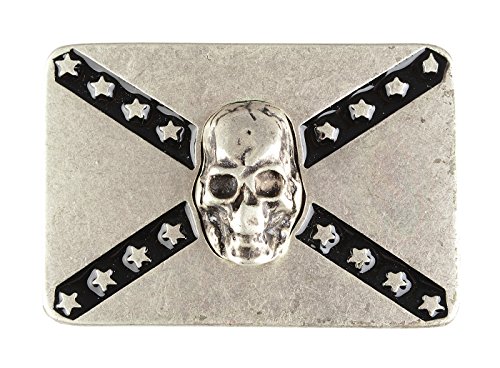 Tini - Shirts Totenkopf Gürtelschnalle Biker Buckel Skull : Gürtelschliesse Skull Masse ca.: 7 x 4,7 cm Farbe: silber von Tini - Shirts