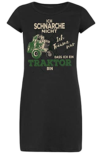 Tini - Shirts Traktor - Landwirtin - Trecker Power Damen Longshirt/Nachtshirt : Ich Schnarche Nicht - Nachthemd Frau - Motiv Schlafshirt Bauernhof Gr: S von Tini - Shirts