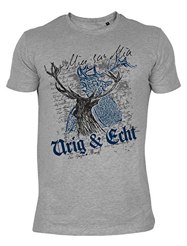 Trachten Shirt, Trachten-Motiv Hirsch, Moderne Tracht Volksfest : Mia san Mia Urig & Echt - Bayrische Sprüche, Mundart, Dialekt Gr: L von Tini - Shirts