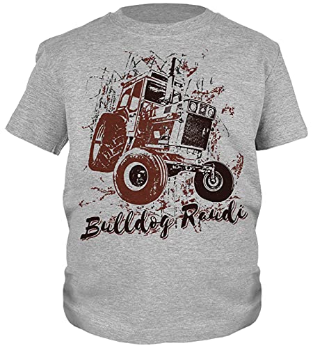 Traktor Motiv Kindershirt - Kinder T-Shirt Bulldog/Oldtimer : Bulldog Raudi - Kinder Traktor Sprüche Shirt - Bauernhof Gr: L von Tini - Shirts