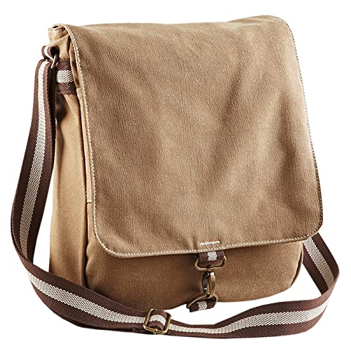 Umhängetasche Herren Retro Style : Vintage Canvas Messenger Schultertasche Farbe: sand von Tini Shirts